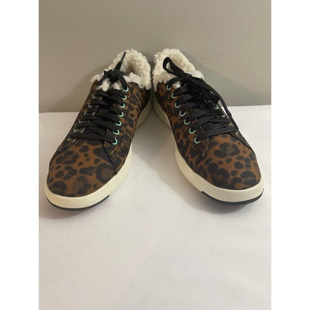 GrandPro Leopard Print Faux Shearling Lined Tennis Sneakers Size 9 With Box
